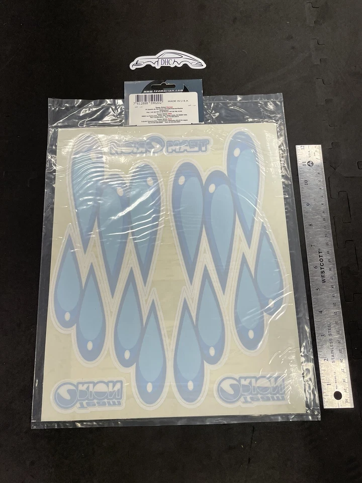 Hoja de calcomanías internas Team Orion Vintage RC # 59020 Burbujas azul Foto 2 de 2