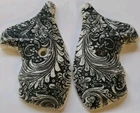 S&W J frame pistol grips round butt White Engraved Fancy Paisley plastic+screw