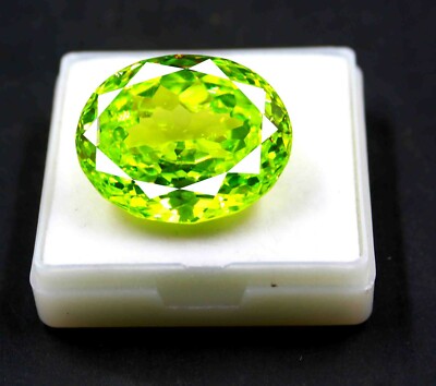 Untreated 100% Natural 94.85 Ct Certified Green Spinel Oval Cut Gemstone SMK