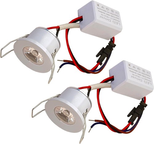 2Pack 1W Mini Spotlights Indoor Recessed Ceiling Showcase Display White