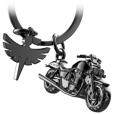 ''Chopper'' Motorrad Schlüsselanhänger mit Schutzengel - Glücksbringer für Biker