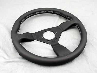 Personal Grinta Steering Wheel 350mm Black Leather Grey Stitching