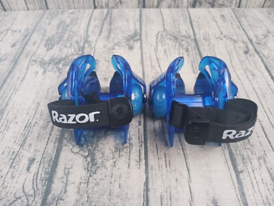 Razor (Jetts DLX) Skates W/ Neon Blue LED Wheels - Pre-Owned, Good Condition 