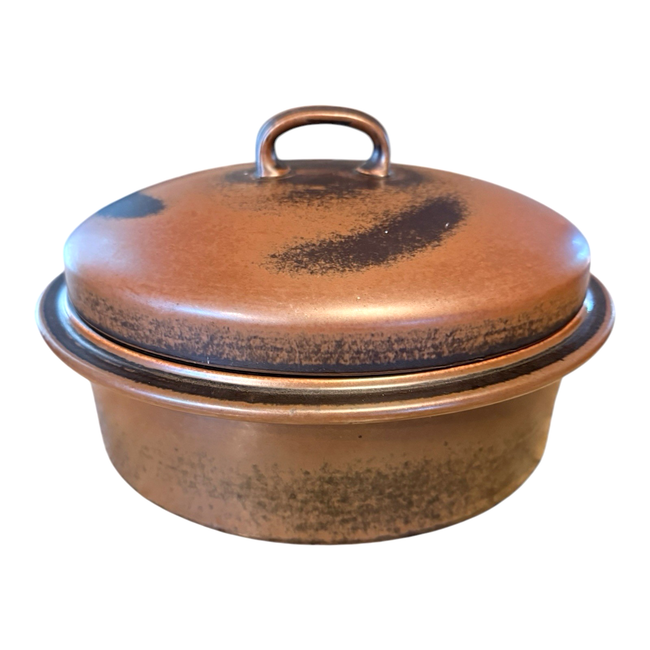 Vintage Arabia Finland Ruska Stoneware Covered Casserole Crock 3 Qt HTF