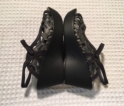 new NAOT Deluxe 41 / 10 Platform Wedge Sandals Metallic Road Gray