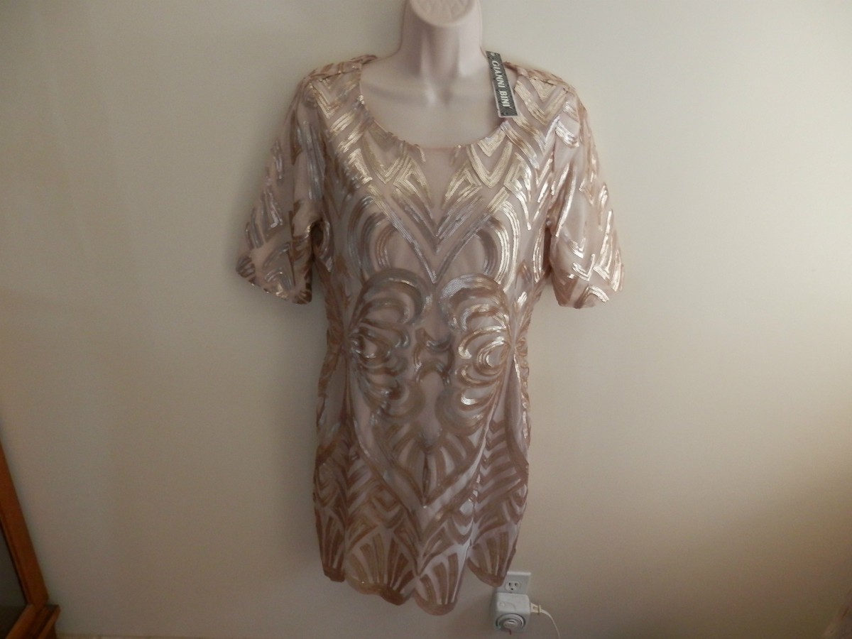 slim fit dress slacks Jenny Dress in Gold Sequin S main image 0