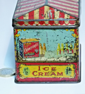 SELTENE ANTIKE FIGÜRLICHE EISSTAND ''HOKEY POKEY'' CRAWFORDS KEKSDOSE 1910