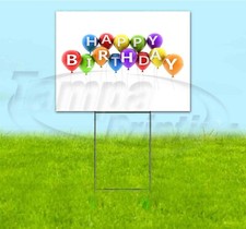 HAPPY BIRTHDAY 18x24 Yard Sign WITH STAKE Corrugated Bandit USA BUSINESS PARTY