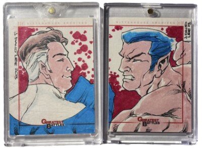 2012 Marvel Greatest Battles Sketch Card 1/1 Namor Mr. Fantastic SketchaFEX