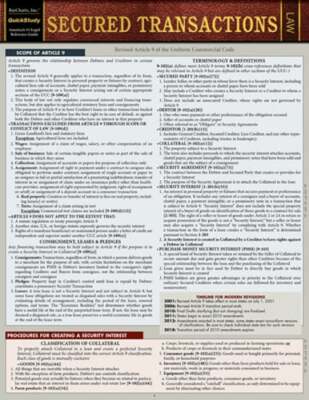 Secured Transactions: A Quickstudy Laminated Reference Guide by Debra Vollweiler