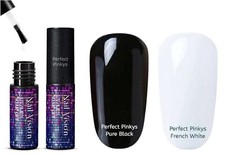 French White, Pure Black Nail Gel Polish LED UV Soak-Off Base Coat No Wipe Top