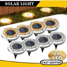 8/20LED Solar Power Disk Light Outdoor Garden Solar Underground Light Deck Light