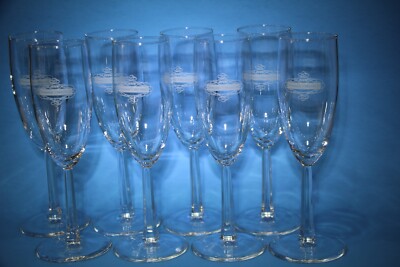 Set of (8) Domaine St.Michelle 2000 Champagne Flute Glass w/Artwork