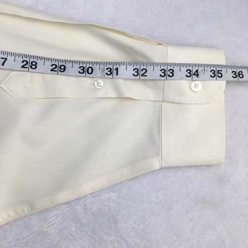 Roundtree & Yorke Gold Label Dress Shirt Mens 17.5-35 Yellow Non Iron - Picture 9 of 10