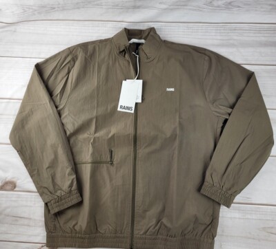 NWT Rains Woven Jacket Sz XL Wood Color Full Zip Pockets