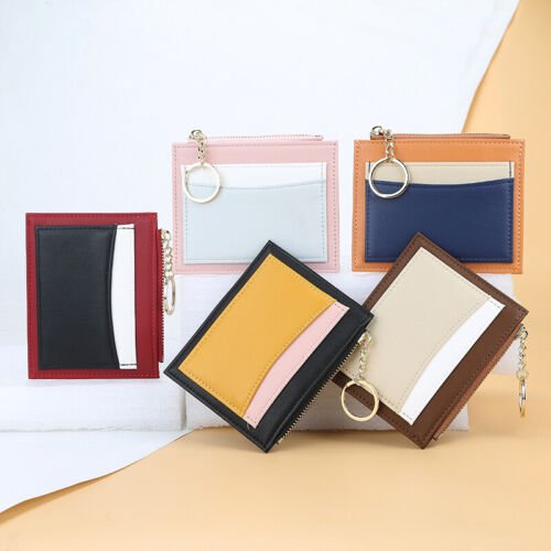 Card Holder Keychain Wallet for Women RFID Zipper Coin Purse Slim Small Wallet - Picture 3 of 13