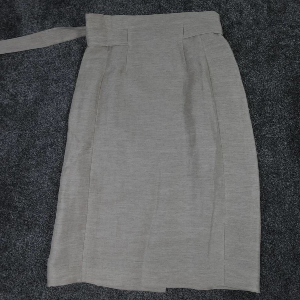 COS Skirt Linen Blend Size 6 W28 Beige Summer Breathable Belted Long - Image 4 of 4