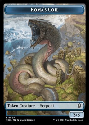 Koma's Coil - Tentacle 0007-0009 Double Sided Token Karlov Manor MTG NM