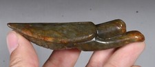 3.7''Old Chinese Hongshan Culture Hetian Jade Carving Praying Mantis Pendant