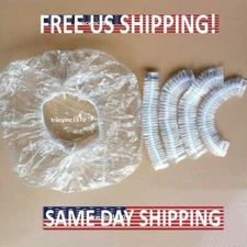 5+ Disposable Hotel/Home Shower Bath Clear Hair Elastic Caps FAST FREE US SHPPIN