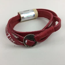 Alabama Crimson Tide Leather Wrap Bracelet Metal Clasp By Enmon - NWT