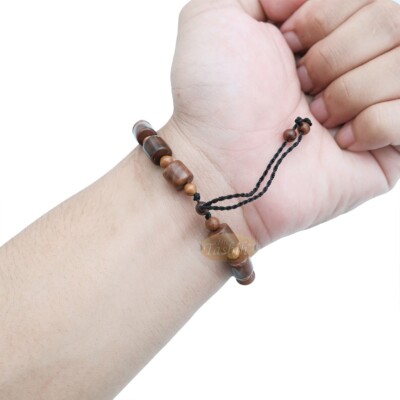 Brown Kuka Bracelet   29ct Adjustable 8mm Barrel 5mm Round Genuine Seed Bead