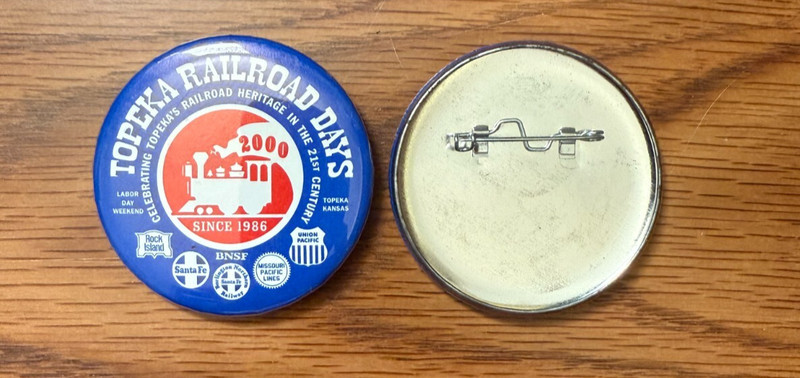 2000 Topeka Railroad Days - Admission Button (x2) - Topeka, Kansas