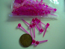 Vintage Dark Pink Plastic Translucent Sparkle Pins Sequin Pins 