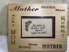 Mom Mother Laser Cut Wood Photo Frame Inspirational Quote Easel Back 7.5"x 9.5"
