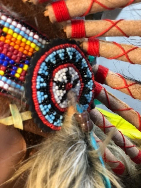 Indian Headdress Native American Feather Head Dress Rainbow Multicoloured - Image 2 of 4