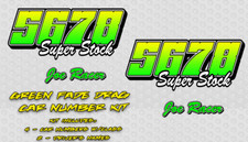 Drag Racing Yellow Green Fade Vinyl Number Decals Kit Package