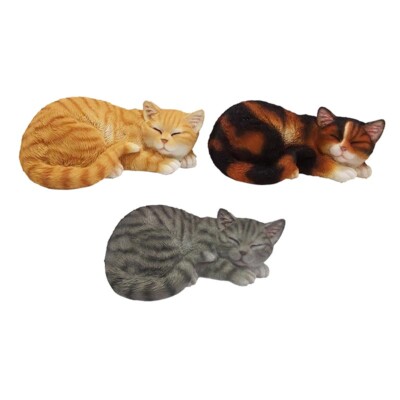 Gartenfigur Katze schlafend Garten Haus Frostsicher Dekofigur UV-beständig Cat