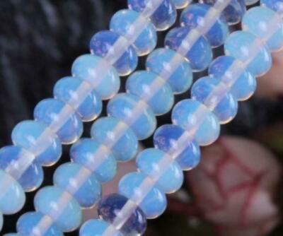 5x8mm Sri Lanka White Opal Moonstone Abacus Rondelle Gemstone Loose Beads 15''