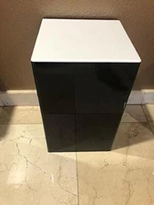 DS-Acrylic Display Art Sculpture Stand Pedestal Black & White top 12 x 12 x 19"h