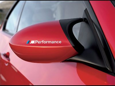 2x BMW M Performance seiten spiegel Weiß aufkleber decal E90 E70 F10 F20 F30 