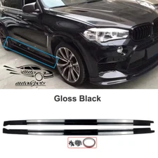 Gloss Black Side Skirt Extension Lip Fits BMW X5M F85 F15 X6M F86 F16 2016-18 MP