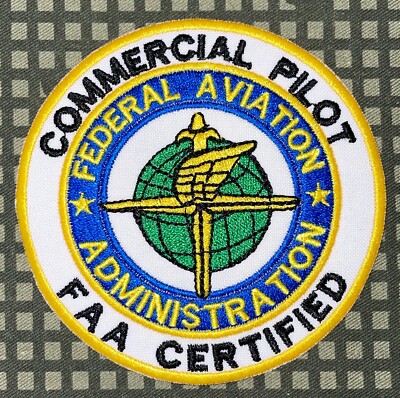 FAA Certified Federal Aviation Commercial Pilot Patch Hook & Iron-On Repro A1061