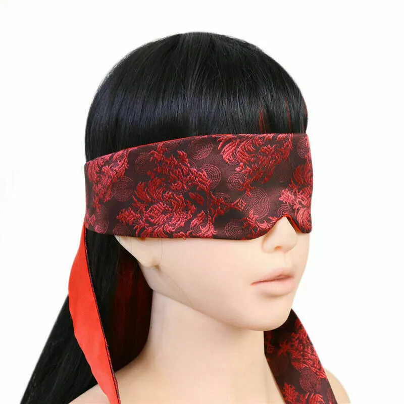 Double Soft Band Blindfold Eye Satin Mask Sex Couple Games Love Cosplay  Cover