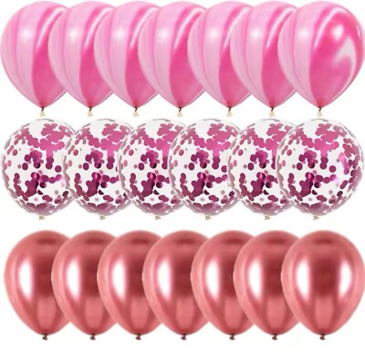40 teiliges Balloon Set in Rosa, Pink & Weiß - Perfekt für Geburtstag, Hochzeit