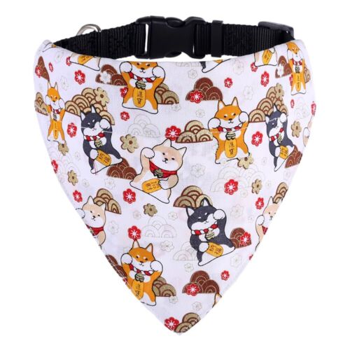 Adjustable Dog Bandana Collar Japanese Triangle Scarf for Cats & Dogs