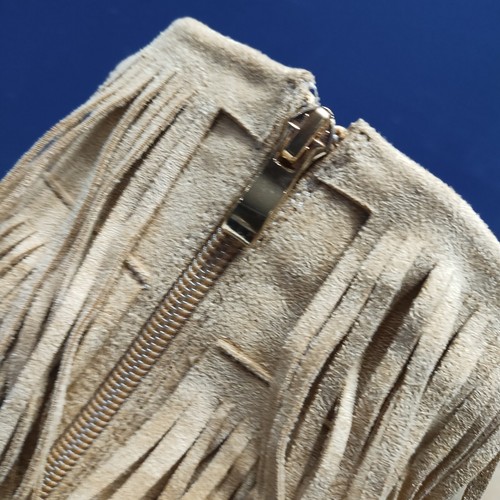 Lulus Fringed Ankle Boots Womens Size 10 Tan Stiletto Heel Pointed Toe Side Zip - Picture 7 of 14