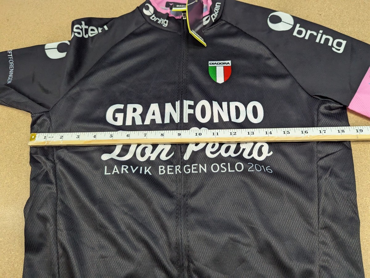 Maillot Cycliste Homme Diadora GRANFONDO DON PEDRO ITALY - Noir Taille L, Neuf Avec étiquette