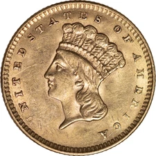1856 $1 Gold Indian Princess Uncirculated Condition
