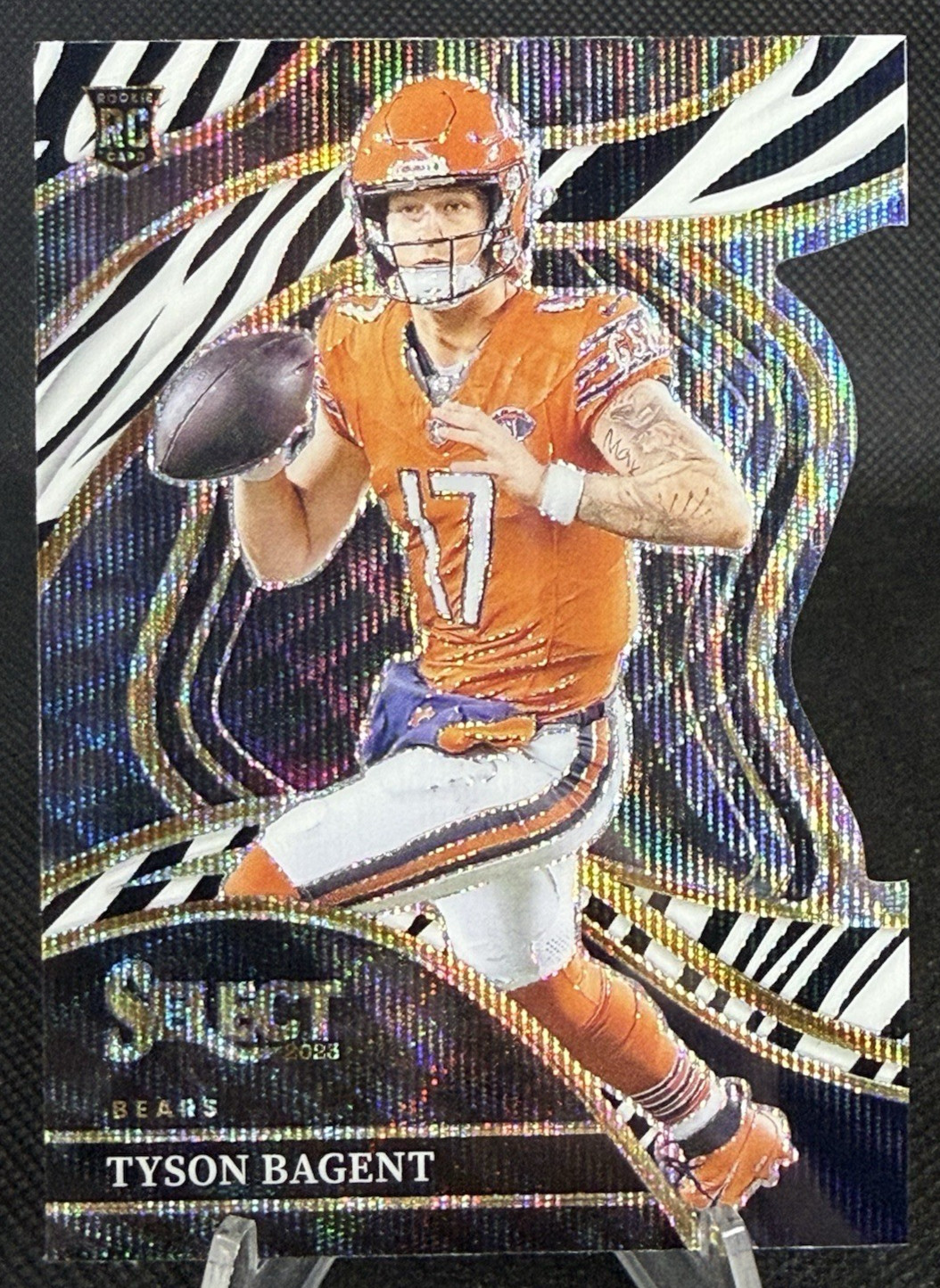 Tyson Bagent 2023 Select Football Rookie Zebra Club Level Case Hit