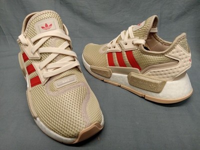 Adidas Boys NMD_G1 J Sneakers Beige Red  Size 4.5 NEW IN BOX!