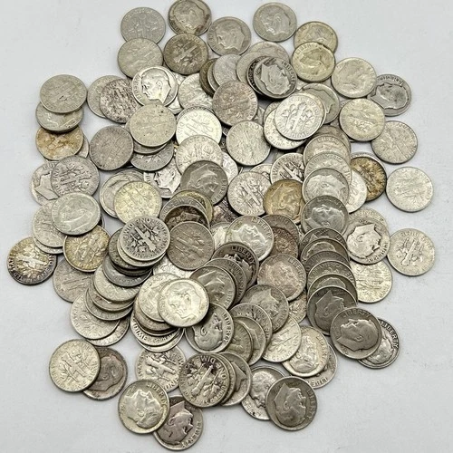 $15 Face Roosevelt Dime 90% Silver Ten Cent 10c Constitutional "Junk" US Coins