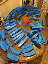 Huge Lot of TOMY Plarail / Thomas the Tank Engine Blue Track 120 Pieces