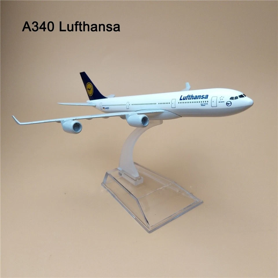 Modello Aereo Lega Die-Cast 1:400 Collezione 16cm Airbus A340 Lufthansa Airlines - Immagine 3 di 4