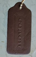 COACH Vintage 2.25" x 1" Hang Tag Brown Leather.