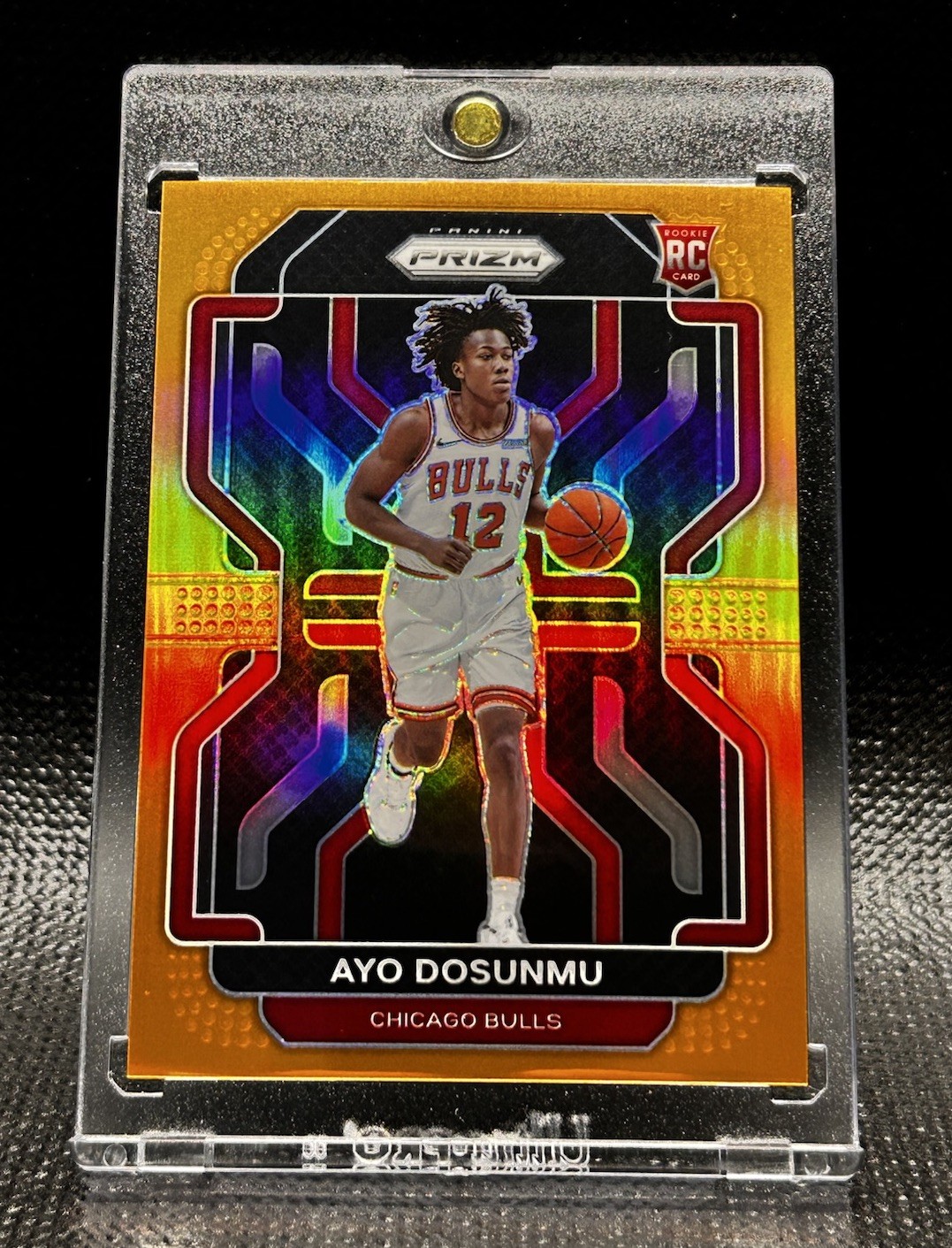 2021-22 Panini Prizm #271 AYO DOSUNMU Orange Prizm #10/49 RC Bulls/Timberwolves